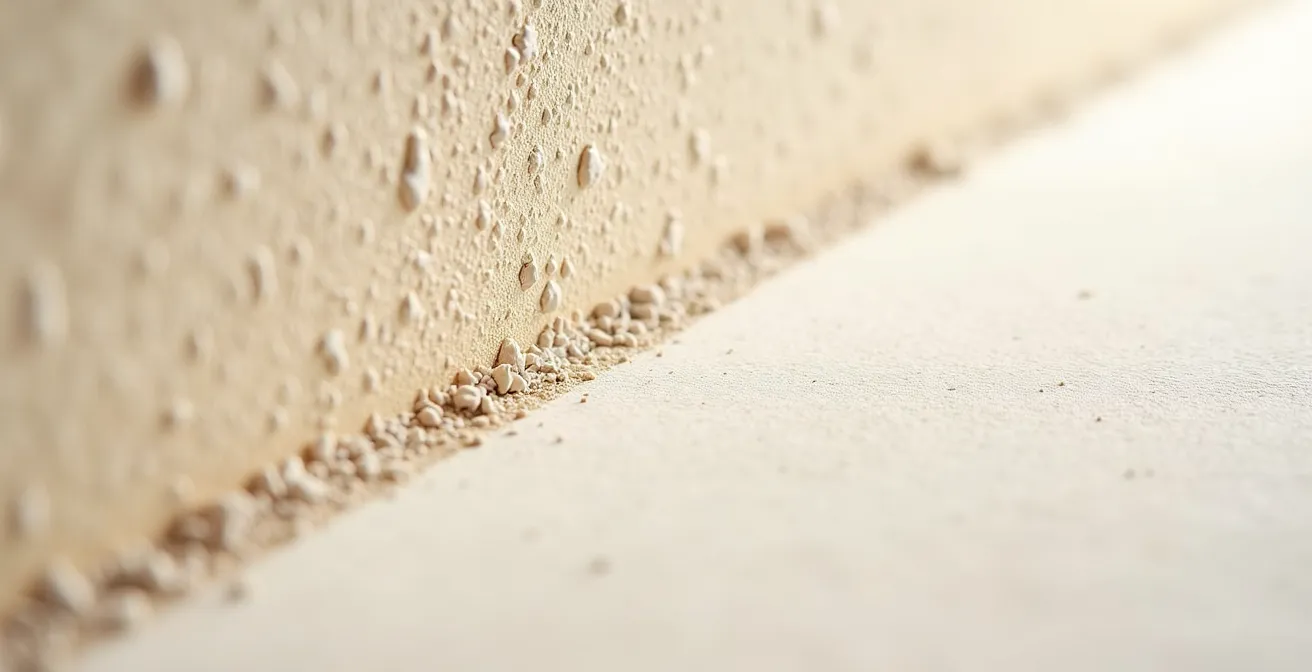 Comparación visual de pared con gotelé antes y después del tratamiento para papel pintado
