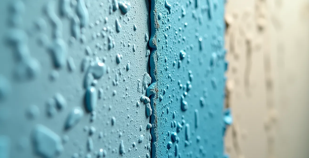 Comparación microscópica de la superficie de pintura ecológica mostrando su estructura resistente